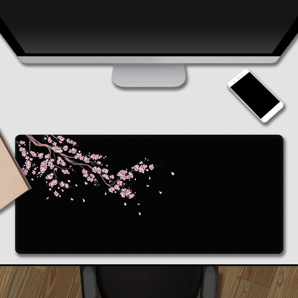 Tapete De Rato Cherry Blossom Estendido À Prova D'água design Antideslizante Bordas Costuradas De Precisão De Mesa Bonito Jogo Grande Personalizado