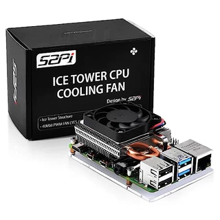 52Pi Ventilador Raspberry Pi 4 , Torre Ultra Fina ICE PWM Com Dissipador De Calor