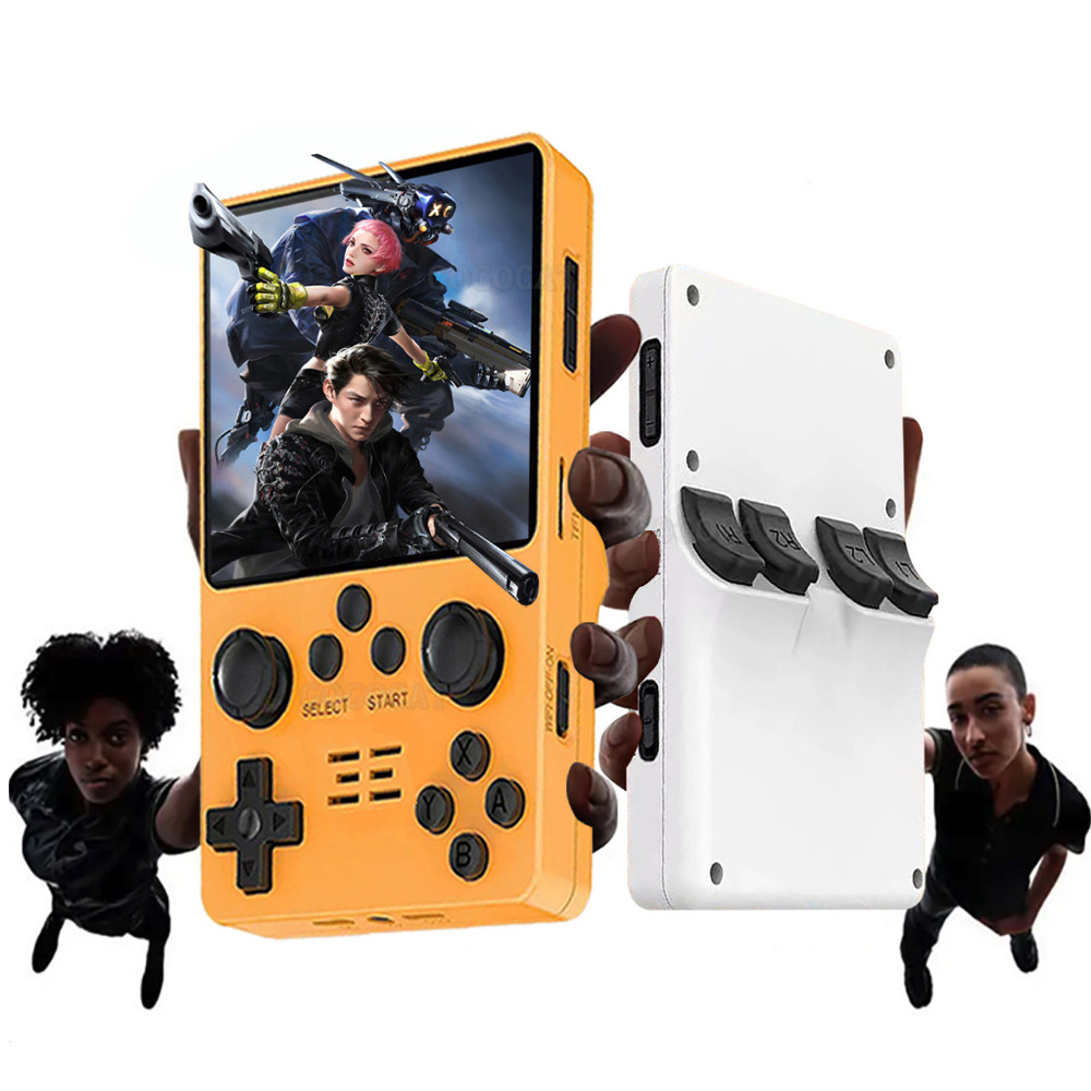 2024 R35S Novo console de jogos portátil de código aberto Equipamento de sistema retro Tela IPS de 3,5 polegadas 4:3 RK3326 Presente de feriado R36S Player de videogame para PS1/N64/PSP/MD/Dreamcase