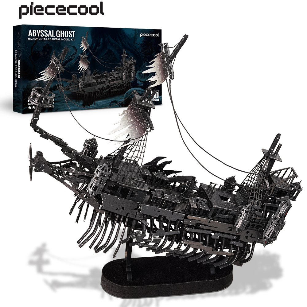 Piececool 3D Metal Puzzles Abyssal Ghost Pirate Ship Kits Modelo De Montagem De Brinquedos De Natal Presentes De Aniversário Para Crianças