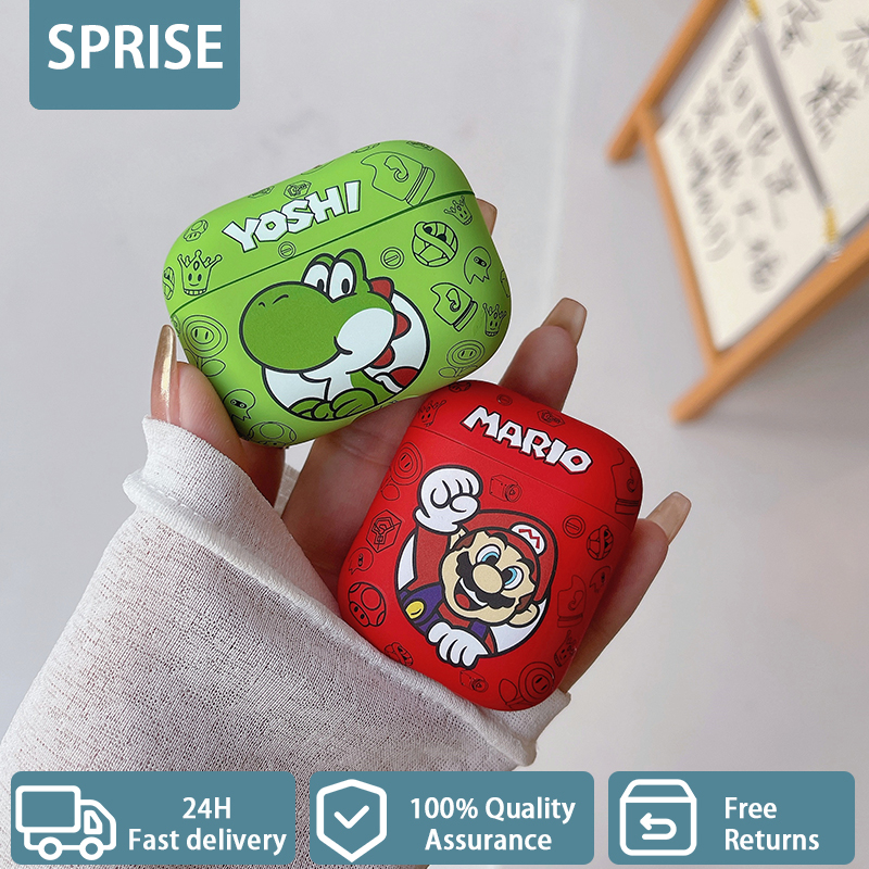 SPRISE Super Cute Mario E Yoshi TPU Caixa De Fone De Ouvido Compatível Com AirPods 2
