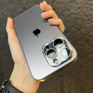 Capa De Luxo Com Logotipo À Prova De Choque Dura Anti-Impressão Digital AG Vidro Temperado Matte Phone Protetor De Câmera Para Capinha iPhone 14 13 12 11 Pro Max 11pro Premium Case Cover