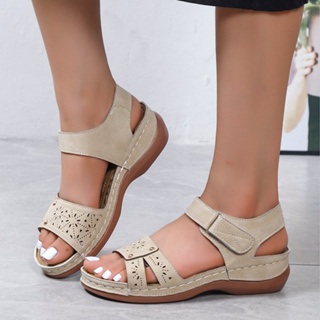 Sandálias Femininas 2023 Verão Novo Tamanho Grande Sola Macia Resistente Ao Desgaste Sapatos Planos Antiderrapantes