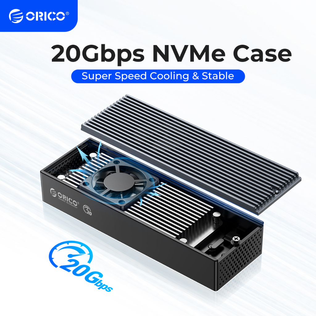 Orico M2PVC3-G20 SSD LSDT 20Gbps M . 2 NVME 2230 2242 2260 2280 Tipo C Com Ventilador De Radiador