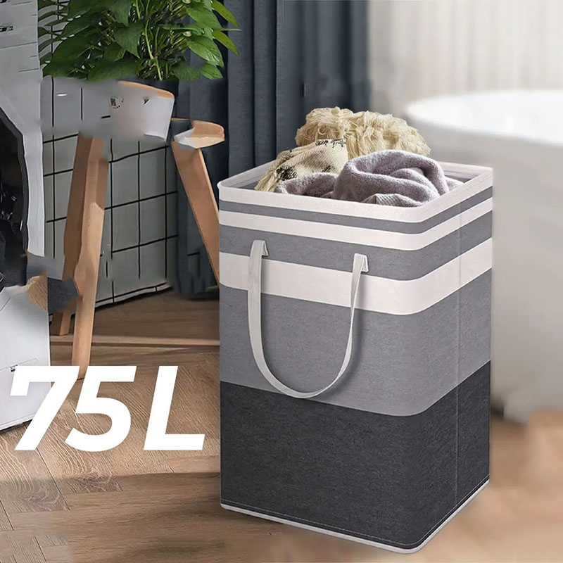 75L Cesta De Roupa De Algodão Impermeável Suja Simples E Itens Diversos Caixa De Armazenamento Saco Dobrável De Grande Capacidade