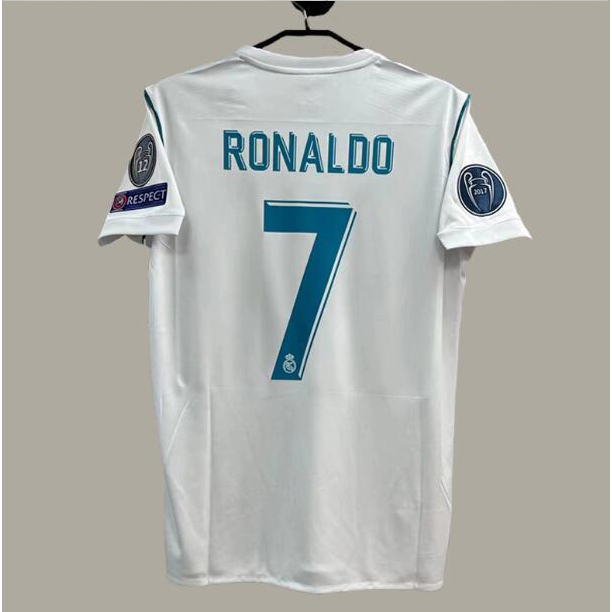 RONALDO # 7 RM Home UCL FINAL KYIV 2018 Retro Jersey 2017/18