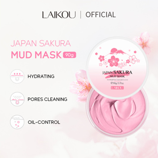 LAIKOU Japão Máscara De Lama Sakura Limpeza Profunda Whiten Skin Clay Mask 90g Controle De Óleo Remover Blackhead