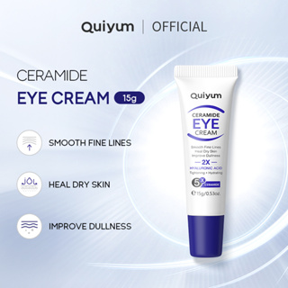 QUIYUM 5X Creme De Ceramida Para Os Olhos 2X Ácido Hialurônico Linhas Finas De Reparo De Hidratante 15g