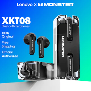 Lenovo × Monster XKT08 TWS Bluetooth 5.3 Fones De Ouvido Sem Fio Estéreo De Toque Inteligente De Baixa Latência Cancelamento De Ruído À Prova D'água