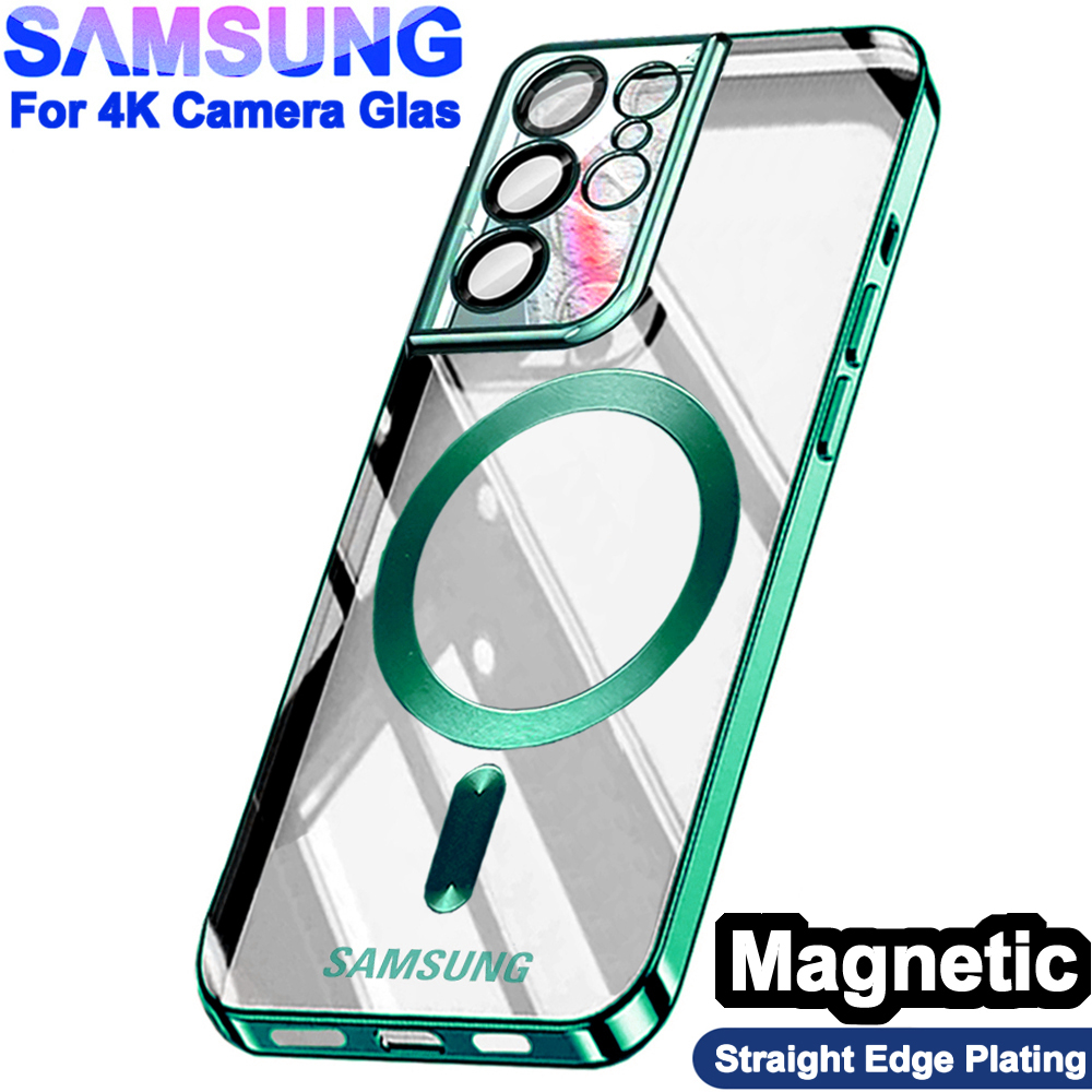 Capa Magn Tica Sem Fio Para Samsung Galaxy S Ultra S S Plus Prova De Choque Vidro