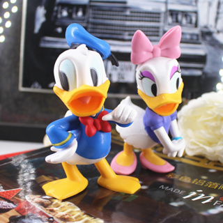 1Pcs 11cm Disney Mickey Mouse E Pato Donald Anime Figura Margarida Versão Q Decoração De Bolo De Boneca Figuras De Ação Em PVC Brinquedos Modelo