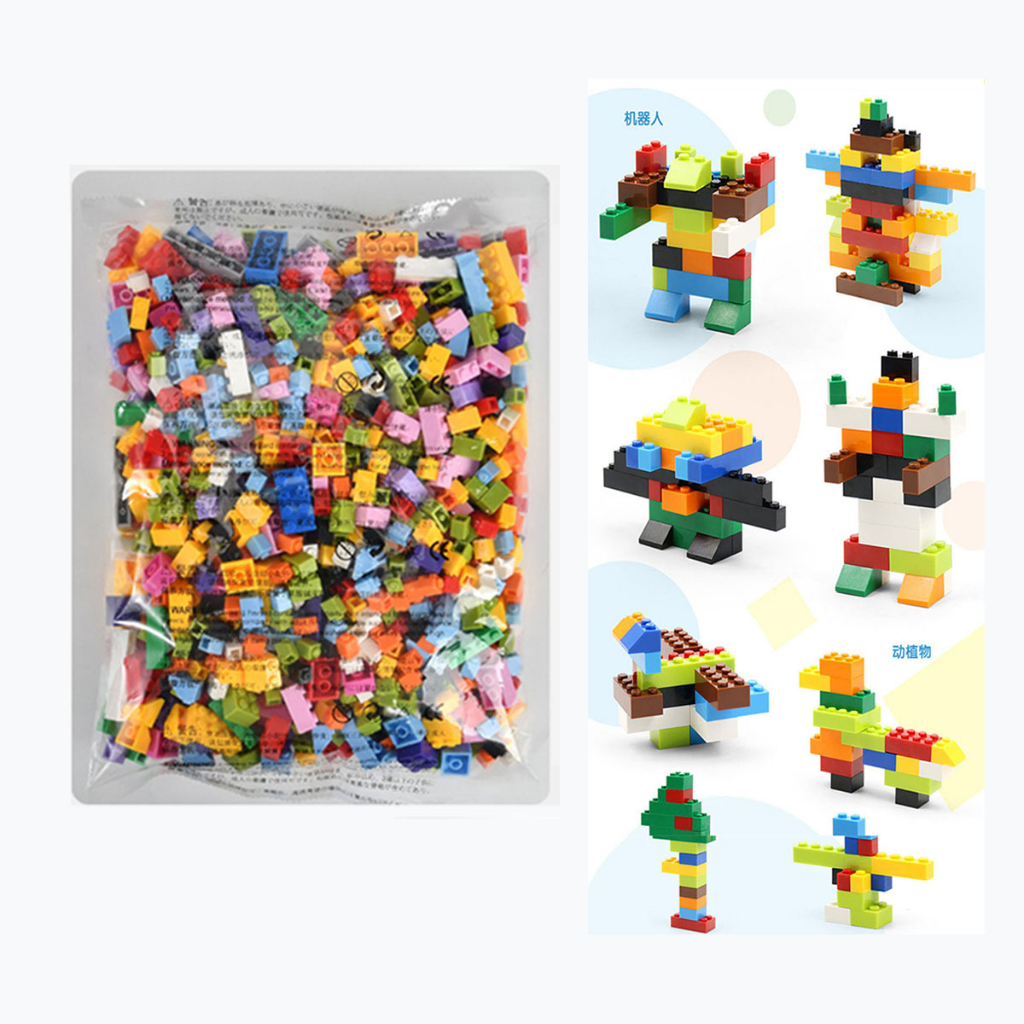 1000pcs blocos de construção de partículas blocos de construção de partículas de buliding diy Montagem de Brinquedos de Educação Precoce Brinquedos de Plástico Ensacado Ed. Infantil