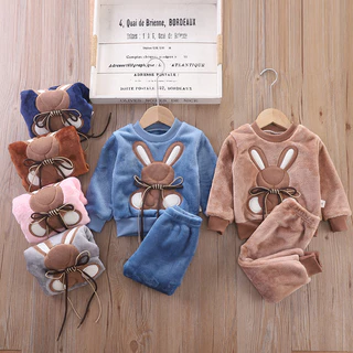 2023 Conjunto Pijama Infantil Masculino/Feminino Peluche + Calças/2pcs/Autumn/Winter Clothes