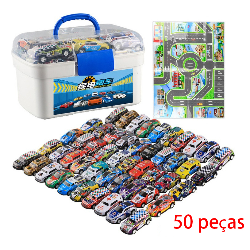 Kit Carrinhos De Metal Coleção Miniaturas De Brinquedo