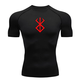 Camiseta De Compressão Manga Curta Corrida Masculina Berserk Musculação Ginásio Crossfit Camisetas Quick Dry Summer Men