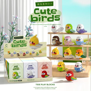 Papagaio Cute Bird Series Pequeno Bloco De Construção De Blocos Partículas 8909-8920