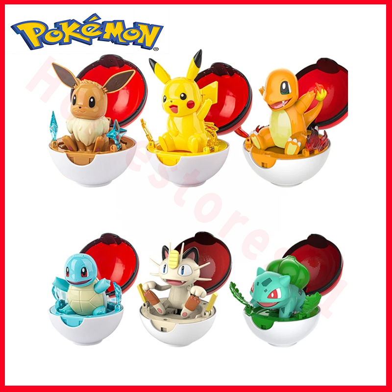 Anime Pokémon Pikachu Charmander Squirtle Eevee Apresenta Transformação Segunda Geração Poke Ball Ornament Modelo De Brinquedo De Mão Para Meninos E Meninas