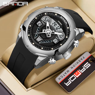 Relógio De Pulso SANDA Casual Esportivo Para Homens De Luxo Militar De Aço Moda Cronógrafo