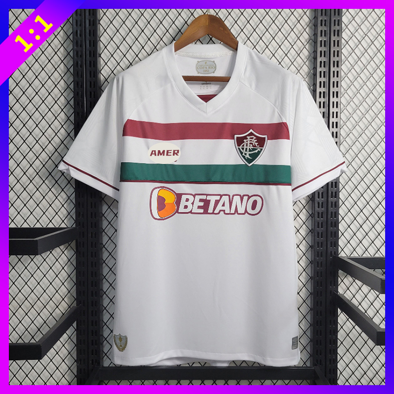 23-24 Camisa Fluminense Away 1:1 Camisa De Time Personalizada Branca Esportiva Masculina Tailandesa