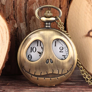 TIEDAN New Fashion Tim Burton O Pesadelo Antes Do Natal Quartzo Pocket Watch Retro Rã Olhos Grandes Jack Skellington Colar Pingente