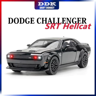 DDK 1 : 32 DODGE CHALLENGER SRT Hellcat Diecast Modelo De Carro De Brinquedo De Liga Metálica Som E Pull Back Truck Coleção De Veículos Presentes Para Crianças Meninos Jogos Infantis Amigos Aniversário Pr