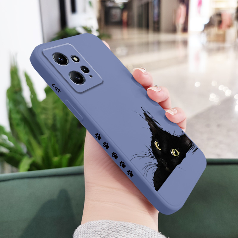 Capa Para Telefone Cold Black Cat Xiaomi Redmi Note 12S 12 Pro PLus 4G 5G Fashion Cover Confortavel