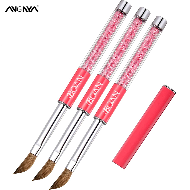ANGNYA 1Pcs Nail Art Kolinsky Caneta De Pincel Acrílico Sable 8 # 10 Pincéis De Desenho Para Pintura De Unhas De Cristal Rosa Manicure