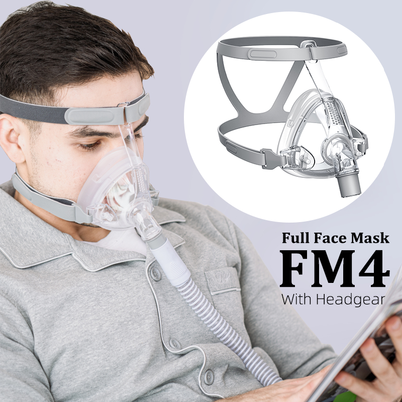 BMC Máscara Nasal E Face Inteira CPAP Auto BiPAP Acessórios Com Fita De ...