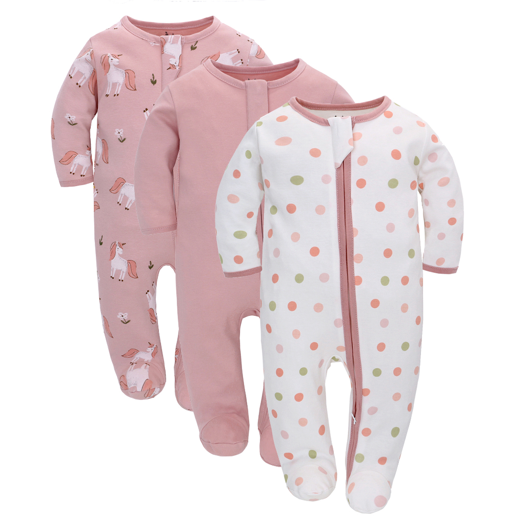 Roupas De 3 Peças Com Zíper Baby Boy Girl Clothes Manga Longa Conjuntos De Primavera E Outono 0-12M Romper Macacão Para Recém-Nascidos