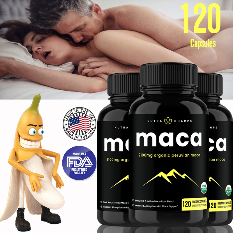 NutraChamps Maca Root Powder Capsules-Cultivado Peruano-Para Homens E Mulheres , Suplemento De Força Humor-Vegan-Gelatina + Extrato De Pimenta Preta , Excelente , 1000mg