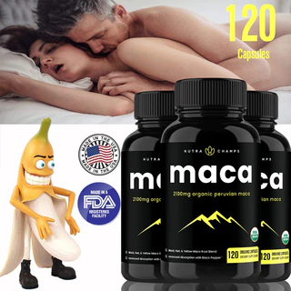 NutraChamps Maca Root Powder Capsules-Cultivado Peruano-Para Homens E Mulheres , Suplemento De Força Humor-Vegan-Gelatina + Extrato De Pimenta Preta , Excelente , 1000mg