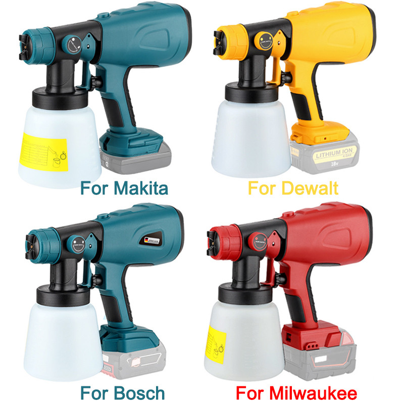 Pistola De Pulverização Elétrica De 800ML Pulverizador Elétrico De Alta Potência Sem Fio Para Bateria Makita/Dewalt/Bosch/Milwaukee 18V 20V