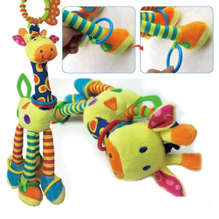 Girafa Peluche Amargo Baby Toy/Sinos De Animais/Brinquedos De Pelúcia Infantil/Cabo De Desenvolvimento Do Bebê,Girafa de Pelúcia de Pelúcia, Teether Toy, Sino para Pendurar Carros, Sino para Pendurar Cama