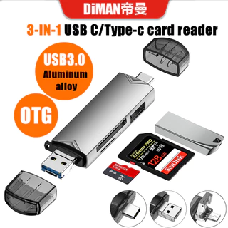 Leitor de Cartões 6 Em 1 OTG USB 3.0 Tipo C para Flash Drive e Câmera