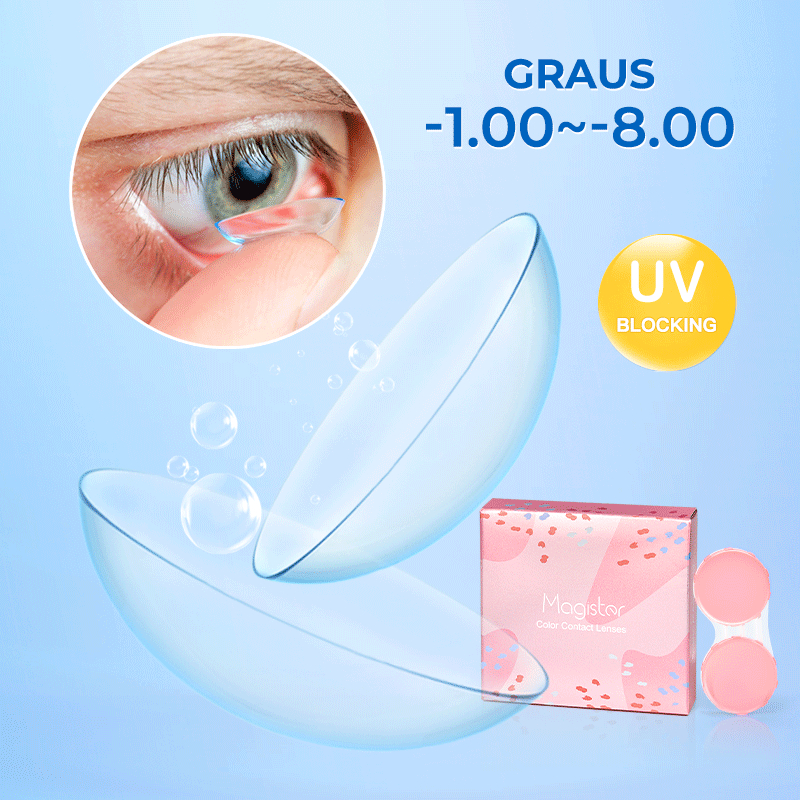 lentes de contato grau Magister (P:-1.00~-8.00)Annual/Natural Maquiagem 1 Par