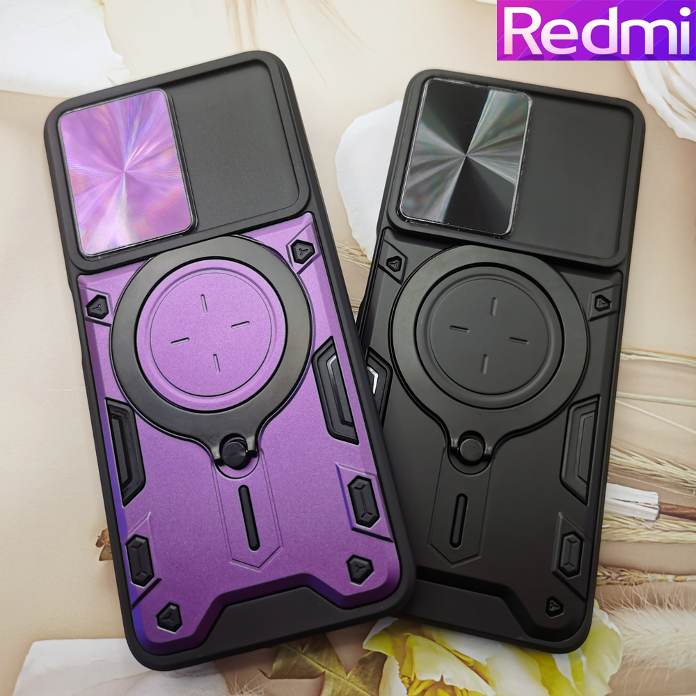 Redmi Note 12 Pro Note 12S Note 11 Pro Note 11S Note 10 Pro Note 10S Redmi 12C Capa de telefone rígida de armadura pesada à prova de choque de luxo com suporte de metal