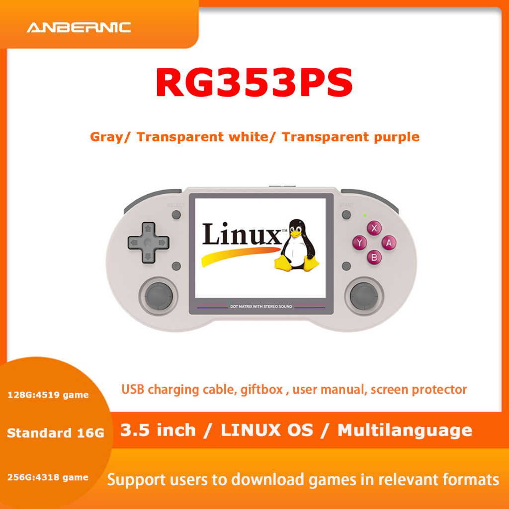 Anbernic Novo RG353PS 3.5 polegadas IPS Suporte WIFI combate online HDMI  motor de vibração Game Console Linux sistema Jogo Jogador - AliExpress
