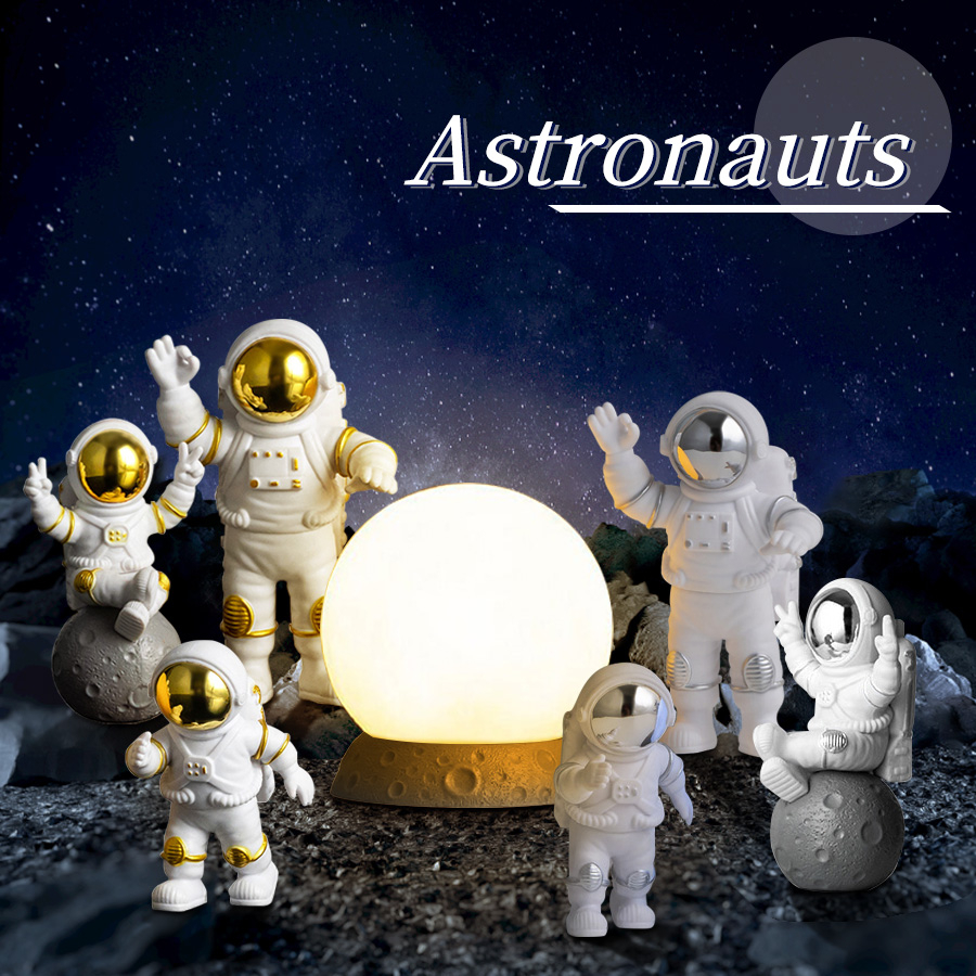 Astronauta Ornamento Lua Luz Ambiente Noite Lâmpada Spaceman Desktop ...