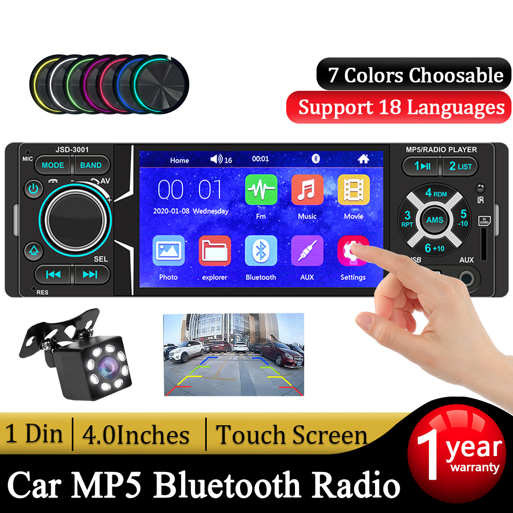 Central Multimídia 1 Din MP5 Automotivo Bluetooth Com Tela De Toque 4 ...