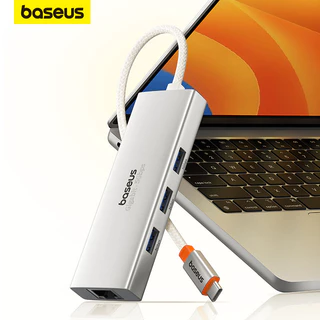 Baseus 4 Em 1 USB Hub Com Porta Ethernet De 1000mbps Para PC Mi Box Macbook Acessórios Notebooks