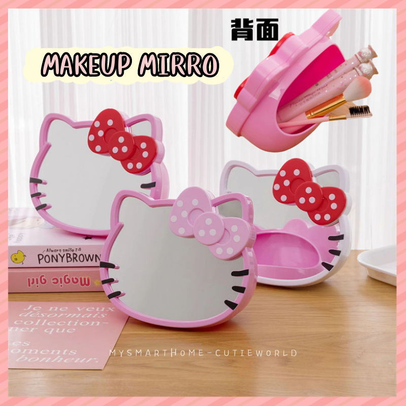 Kawaii sanrio feminino hello kitty espelho mesa banheiro maquiagem