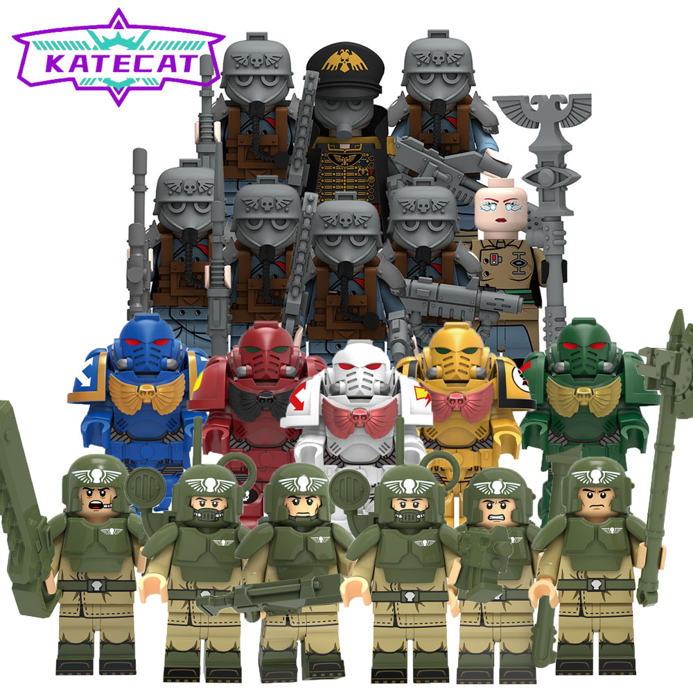Warhammer 40K Blocos De Construção Brinquedo Guarda Imperial Morte Korps De Krieg Espaço Fuzileiros Navais Ultramarinos 