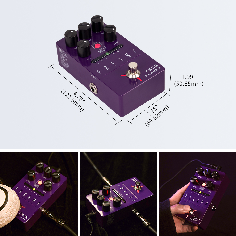 FLAMMA FS06 Pedal Pré-Amplificador De Guitarra Efeitos