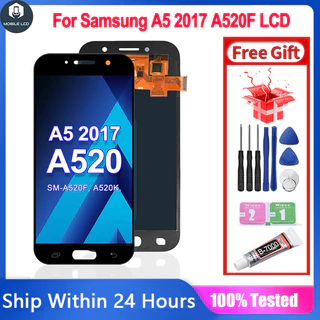 LCD Original Para SAMSUNG Galaxy A5 2017 A520 A520F SM-A520F Peças De Montagem Do Digitalizador De Tela Sensível Ao Toque