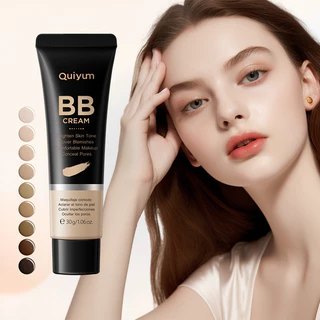QUIYUM BB Cream Maquiagem Natural Foundation Duradoura Todo O Dia Cobertura Alta Tom De Pele Brilhante 30g em Oferta na Shopee