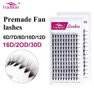 Cílios Fadvan Fan Pronto Volume Russo Mix 8-14mm Alongamento Extensão De Cílios Tufo Tufinho 3D 5D 6D 7D 8D 10D 12D 16D 20D 30D