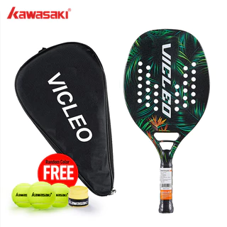 Raquete De Tênis De Praia Kawasaki Vicleo B22 E Master 100 Rosto Macio De Fibra De Carbono Com Capa Protetora De Bolsa