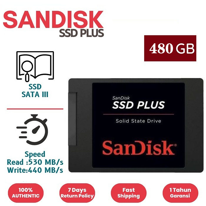 Hd Ssd Sandisk Plus 120gb 530mb/s Sata 3 G27