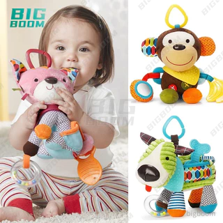 Brinquedos Multifuncionais Mordedor Para Bebê Macio Boneca De Pelúcia Chocalho Sino Anel Berço