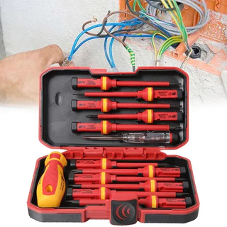 Kit De Ferramentas De Reparo Para Eletricistas 13pcs 1000V Conjunto De Chaves De Fenda Isoladas Intercambiáveis Com Fendas Magnéticas Pozidriv Torx Bits